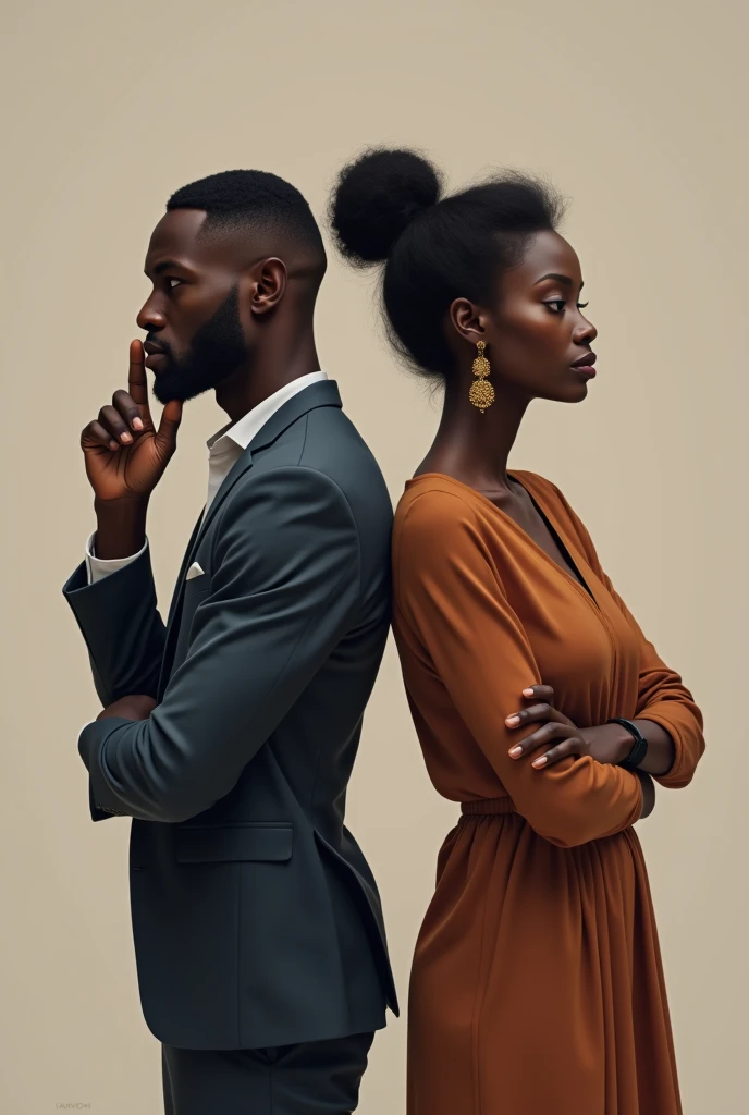Put a man and a woman standing back to back next to each other and the 34 year old White guy looks scary and cold-hearted but the 26 year old African girl seems a bit sad but confident