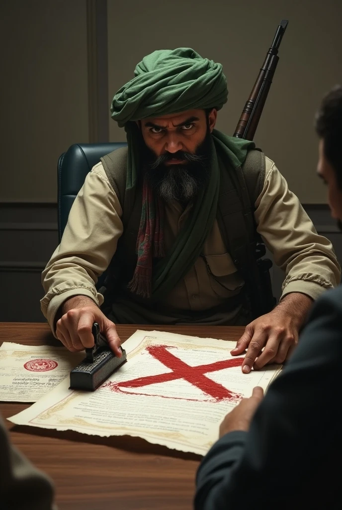a cinematic portrait of two muslim men, dramatic lighting, one man smoking a cigarette, one man holding a gun, photorealistic, highly detailed, award winning photography
