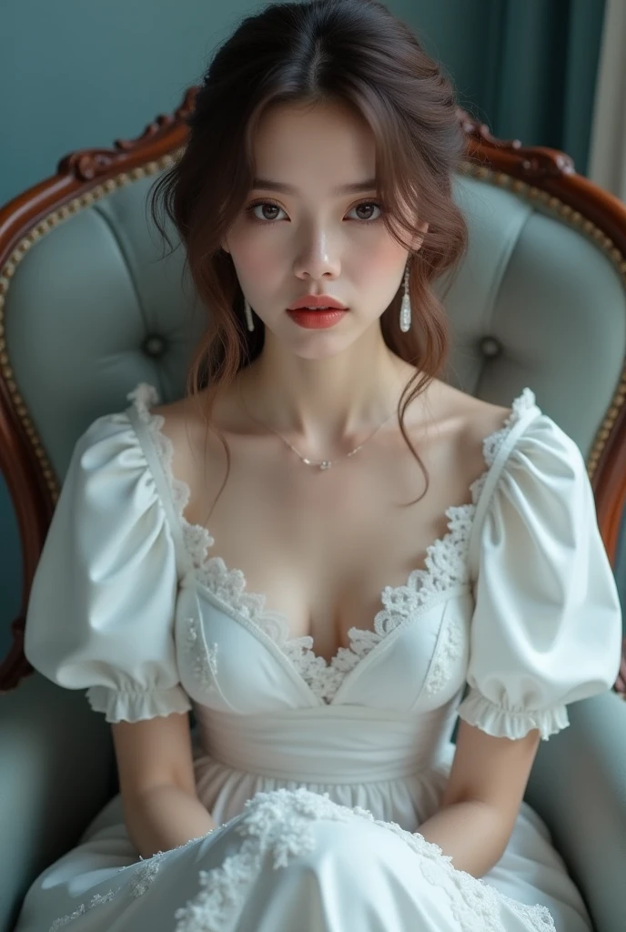 1girl, korean kpop idol and model ,23 years old,soft body, fair skin,close-up, 8k, RAW photo, best quality, masterpiece,realistic, photo-realistic,cute, elegant lace up dress , earrings, artistic beret hat, High image quality, full body, choker