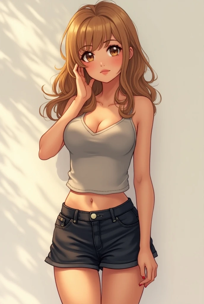 masterpiece, highest quality, High resolution,alone,Multiple hair colors,artistic,Best lighting,casual,Flat Chest,Beautiful Face,expensive,smile,light makeup,Age 25,Calm woman,Detailed Hair,Laughing woman,amount,Wavy Hair,Woman in sportswear,Line art,Watercolor,Colored pencil,Pants Style,whole body,Lean on