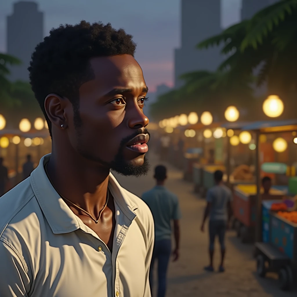 Black man in white tank top,cj do gta, surprised by a mod