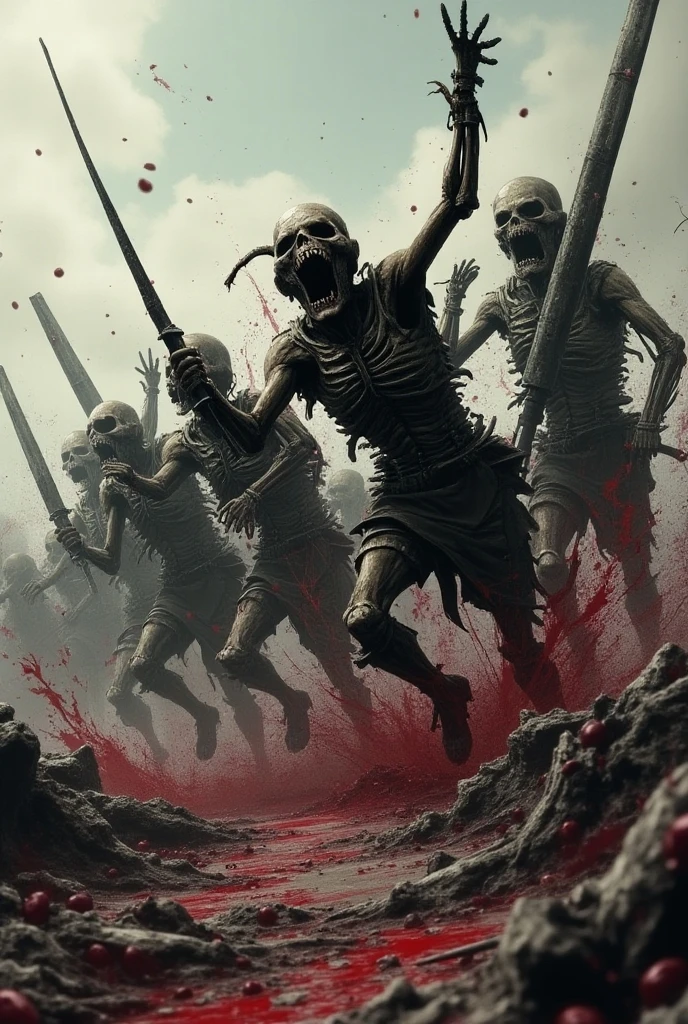 A gathering of putrefied corpses