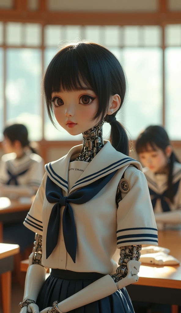 A robotic japanese school girl