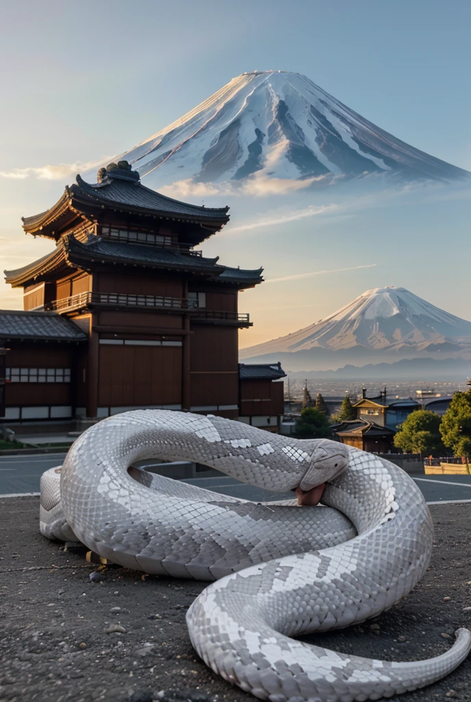 White Snake, sunrise,Big Mt. Fuji,old chinese taste