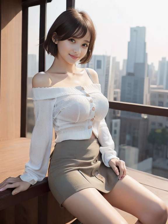 highest quality、excellent details、Super high resolution、(fidelity: 1.4)、best illustrations、(japanese girl)、(a 12 year old girl)、smile、 Favor details、1girl concentrated in high concentration、With a delicate and beautiful face、delicate clavicle、big chest brown eyes、perfect body shape、(highly detailed fishtail skirt)、はにかんだsmile、((lift up the skirt))、Lower body focus from directly below、