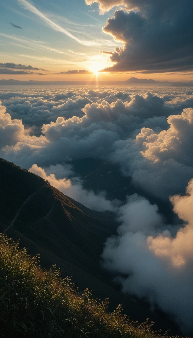 Sky-only image:1.5、Anime worldview  、Summer Sky and Clouds    、   Strong sunlight、Realistic,極めてRealistic,     extremely detailed,Breathtakingly realistic    ,          high contrast realism          ,          High Saturation Realism     ,     bright colors,     Dramatic lighting     ,Attractive scenery,    teeth、 teeth、   is the pinnacle of a compelling story     , 。    when a very detailed CG unit is standing、   are star-shaped highlights   。 、  ,Stunning visuals ,     intricate details,Strong emotions,celestial beauty,A dreamlike world、Scattered Clouds     