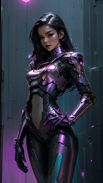 (nsfw:1.2)、Very beautiful woman、Slender women、(Detailed face)、Realistic Skin、((Delicate photo)),(Girl Masterpiece RAW Photo Details:1.25), (Highest quality:1.6), (Ultra-high resolution:1.5), (Realistic:1.75), 8K resolution, Canon EOS R5, 50mm, Absurd, Ultra-detailed,Cinema Lighting、One girl, 白hair,((hime_cut))、Smile、 Window Shades,((Ultra tight purple jacket coat)), Chest Rig, cyber punk, ((Techwear)),I can see your abs、Bra Top、((Big Breasts))、((The abdomen is visible))、(((Ultra-delicate and futuristic design)))、(((Biting into the crotch)))、((logo))、((Text on clothing))、(((Micro size panties)))、((Black Underwear))