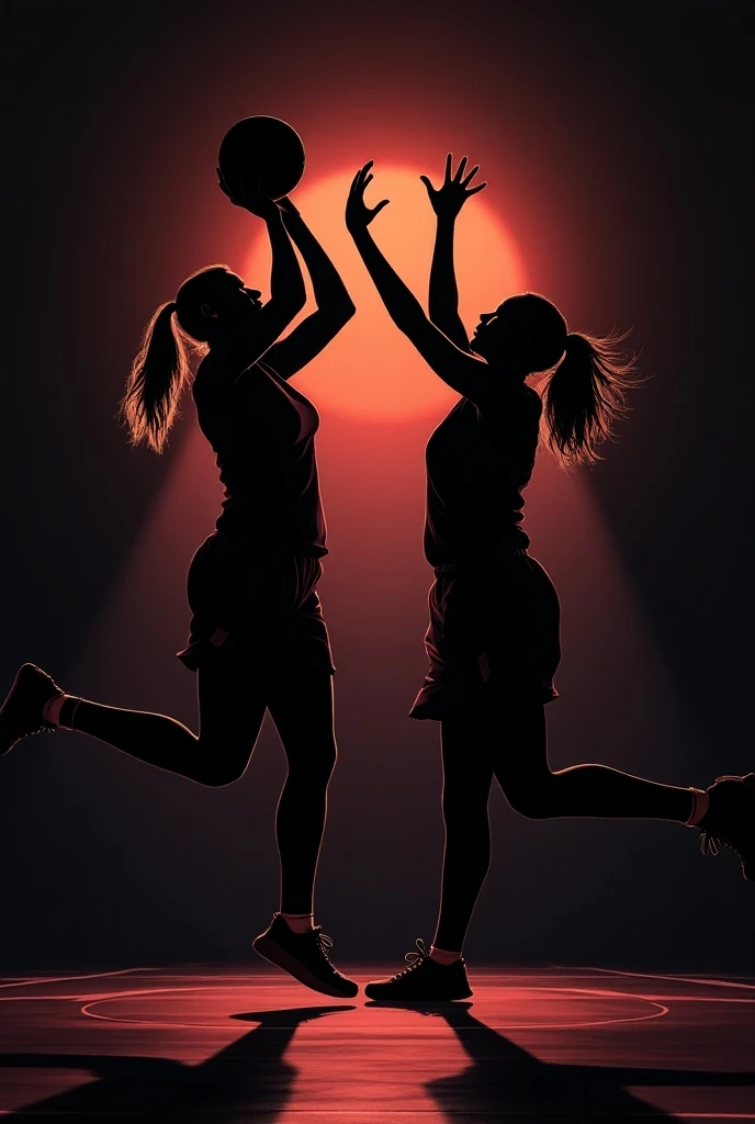 a coat of arms
- name "PLANETA VÔLEI"
- minimalist
- modern
- shadow of a volleyball player with knee brace jumping (woman)
- a small star
- a simple contemporary star planet background art
- does not use many colors