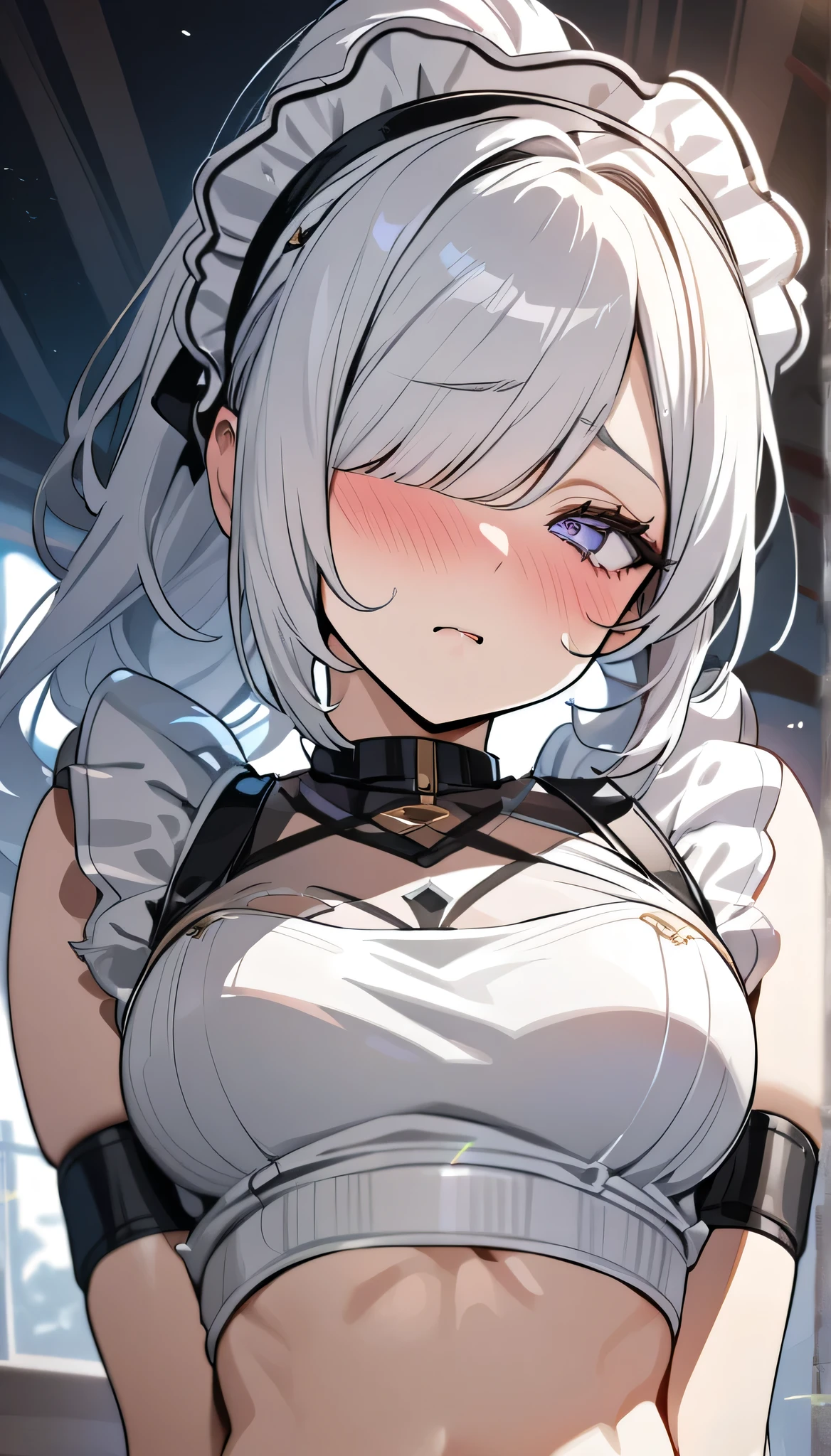 Highest quality, masterpiece, Gray Hair, Golden Eyes, White clothes, look up, Upper Body, hair, Fair skin,Side braid, Highest quality, masterpiece, 4K, Highly detailed face, Highly detailed skin, Highly detailed wallpaper, Japanese anime, Second Dimension, Small face, Big Breasts, Normal body, Accurate body, Fine skin, Very beautiful cleavage, NSFW, whole body, One girl, A face that makes you want to have sex, On the bed, Sweaty, Cosplay, , mini skirt, Lying on your back, Lift up your skirt yourself, Spread your legs, A little sister character who loves her older brother