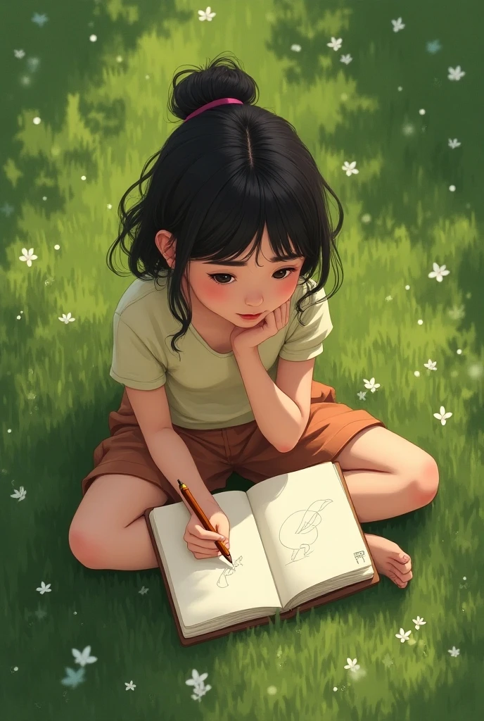 (best quality,highres,masterpiece:1.2),ultra-detailed,realistic,illustration,green,orange tones,yellow,leaves,ginkgo,lush foliage,precision instrument,warm,childhood,mix of complexity and simplicity,detailed eyes and face,beautiful lips,longeyelashes,playful expression,touches the puppy's face,sunlit scene,vibrant colors,sharp focus,paint-like texture,Meticulously depicted foliage,Meticulously carved leaves of ginkgo trees,an atmosphere of tranquility and joy,Photographic art style