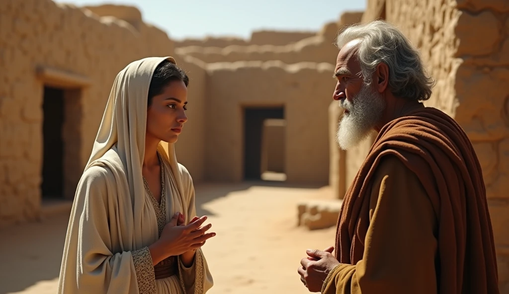 A group of diverse individuals, including elderly women, young children, and men of various ages, gather together in a scene reminiscent of ancient times during the era of Moses. Their clothes are worn and tattered, bearing the marks of time and hardship. Despite the dirt and dust that cling to their attire, their faces carry a mixture of emotions – a blend of sorrow, resilience, and hope.

The portrait is a masterpiece of artistic composition and technical mastery. Captured with remarkable precision and clarity, every intricate detail comes to life in high resolution. The subjects are thoughtfully arranged, with a focus on capturing the essence of each person's unique presence. The lighting is skillfully employed, casting a soft, illuminating radiance that accentuates their expressions and contours their features.

The color palette is vibrant, with a delicate interplay of shades that adds depth and dimension to the image. The contrast between the somber backgrounds and the individuals' lively personalities draws the viewer's gaze, creating a sense of connection that transcends time. This evocative portrayal serves as a poignant reminder of the human experience across generations, highlighting the strength and stories etched into each individual's journey.