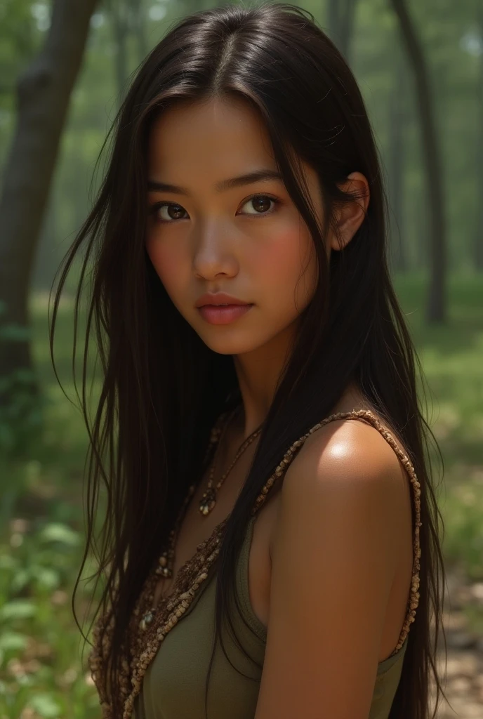 best quality,masterpiece:1.2,ultra-detailed,realistic,portrait,subtle color palette,soft lighting,detailed eyes,soft smile,lush garden background,long flowing hair, beutiful japan woman 30 years old ????? big ????? with plant hottest, ???????????????, ????????????, no pant, no top, big cest, big ???, ?????????, hunts small creatures, mysterious forest, beautiful forest, nature surrounded by flowers,  tender leaves and branches surrounded by fireflies (natural elements), (jungle theme), (leaves), (branches), (fireflies), (particle effects), etc.3D Octane rendering, ray tracing, super detailing viewer, closeup