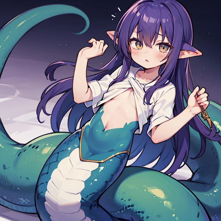 A cute Lamia with a cat-like upper body