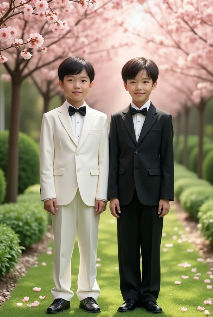 Two young boys working in the cemetery