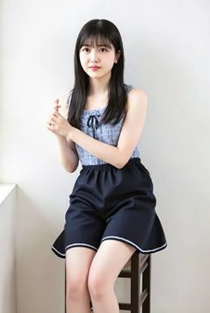 Japanese、Full body image、(((smile)))、woman、Primary school students、Braiding、Braidings、Short Ponytail、((T-Shirts))、Micro Mini Skirt、(((High heels)))、Stiletto heels、Sandals、((厚底Sandals))、Open Toe Mules、Low length、(((Panty shot)))、crouch、(((crouchPanty shot)))、Ultra mini skirt、Ultra mini skirt、Beautiful breasts、(Photorealistic:1.4)、(Surreal:1.4)、((Narrow eyes、Small eyes、single eyelid))、Tucked-up shirt、Nipples、((13 years old))、谷間見せT-Shirts、(((勃起したNipples)))