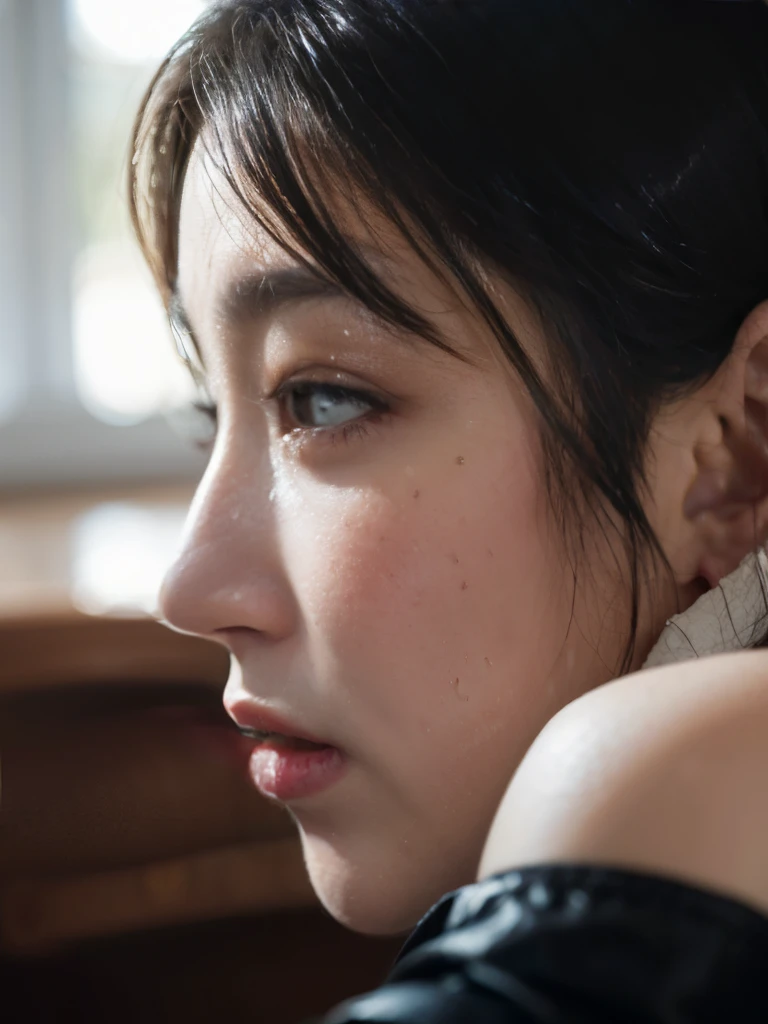 (masterpiece:1.2), (highest quality), (visible all over:1.3) ,(Super detailed), (8K, Complex), (lens 135mm,F1.8), (realistic)(black background:1.3), portrait photography, side lighting,edge lights up,best shadow,Area light source,perfect anatomy,perfect face shape,perfect for women,finest female body,improves skin texture,fine cloth pattern,Precise beauty,delicate and delicate skin,highly detailed skin,pale skin,delicate hair,glowing skin,Highly detailed face and skin texture, shiny skin, vivid details, 超realistic, Fine and beautiful skin, 1 female, 30 years old, japanese woman, (thin:Weight 1.0), small breasts:1.3, ((bob hair, short hair, straight hair, bangs:1.3, brown hair)),perverted woman, (office uniform, ofiice suits, white blouse, tight mini skirt, nipple, 勃起nipple), (((Cowgirl))), A buttoned-up shirt flaps), necklace, (((frown、open your mouth、narrow your eyes))), (((from below:1.5, looking at the viewer:1.3, close up))), Female dog, NSFW,