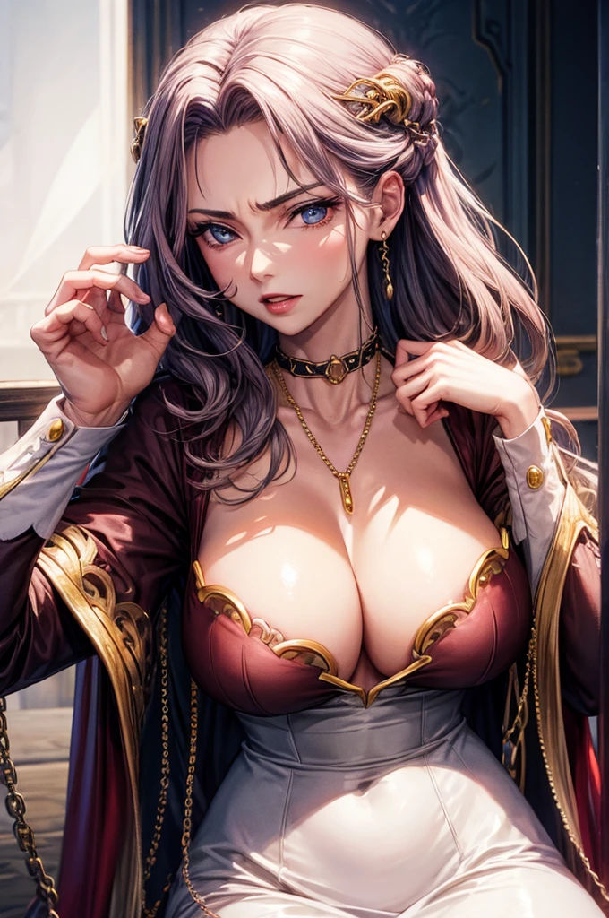  queen  , Realistic , chain choker, (Big Breasts:1.4)、