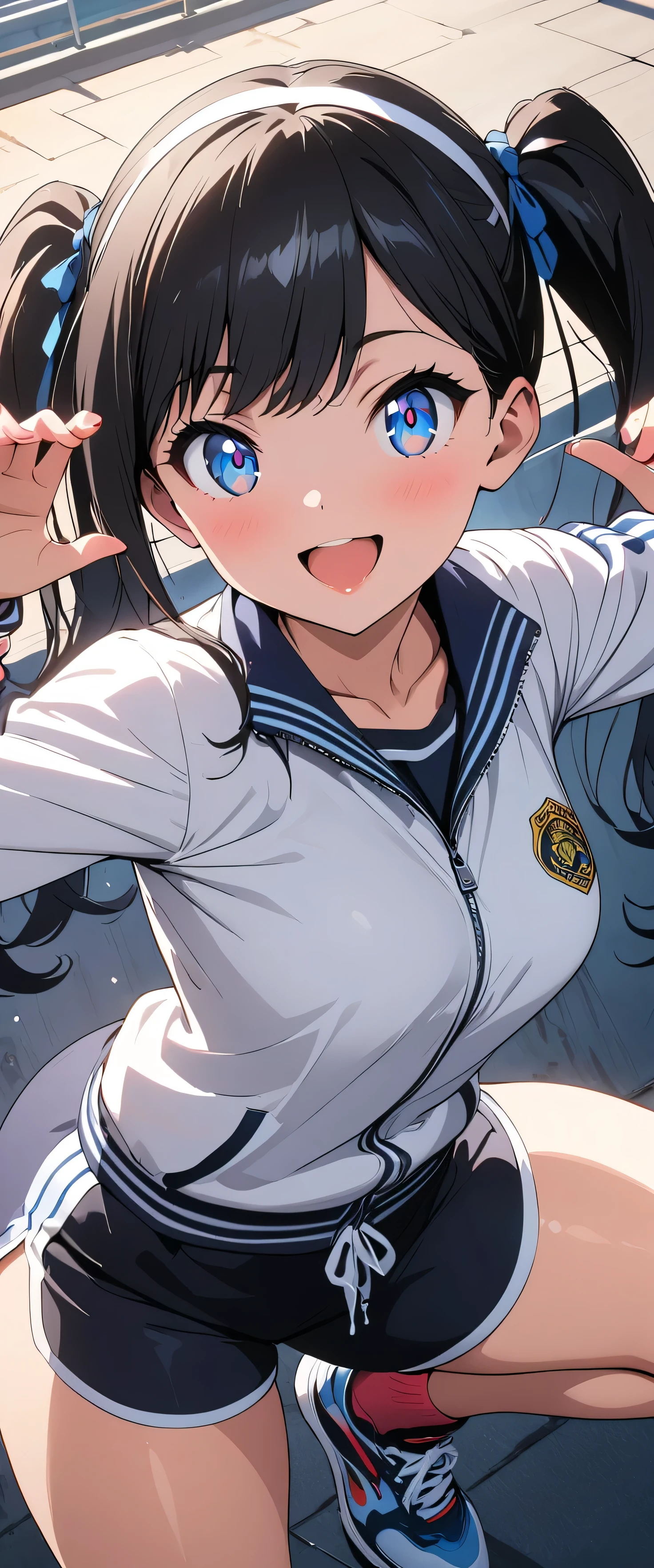 white background,masterpiece, highest quality,figure,sailor suit,slanted eyes,straight hair,silver hair,side parted,super dense skin,beautiful and fine eyes,short sleeve shirt,brown eyes,(big breasts:1.1), (A raised and well-defined bust:1.1), (lifted chest:1.2), (perky chest :1.1),high school girl,please sit down,high socks,loafers