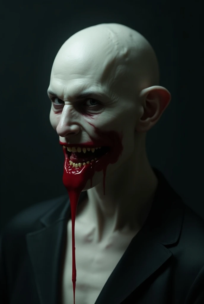 deadman。Cartoon style、While vomiting blood His body had been cut in half。Man character
