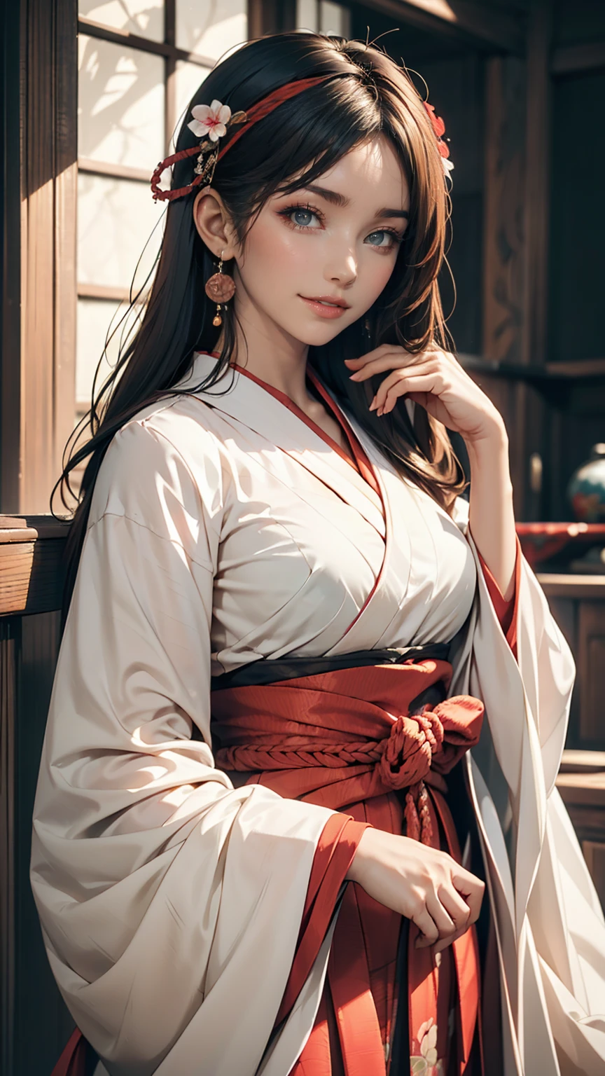 ((best quality)), ((masterpiece)), (aesthetics:1.4) A girl in a red Hanfu