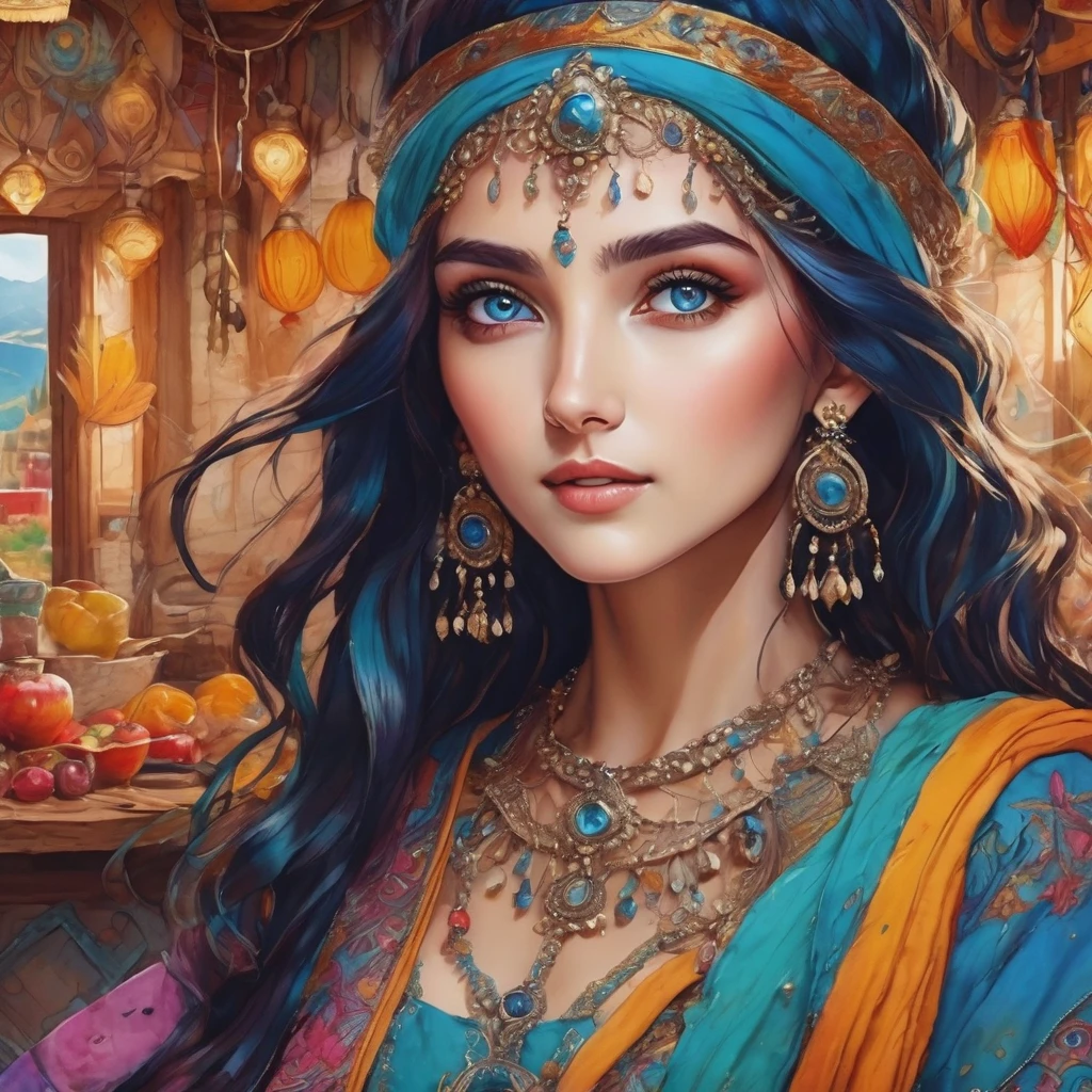 nose piercing, standing, jewelry, orange jumpsuit (insanely detailed, beautiful detailed face, masterpiece, best quality), cleavage, piercing blue eyes