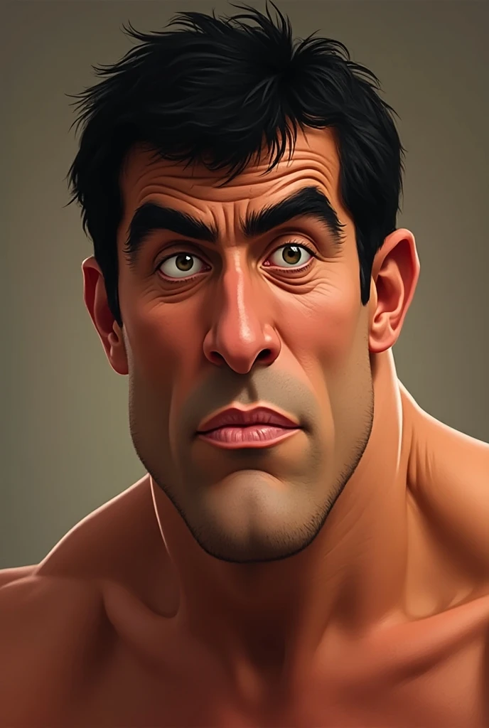 Make the image of this ultra realistic strongman and see in him the uniform of Superman