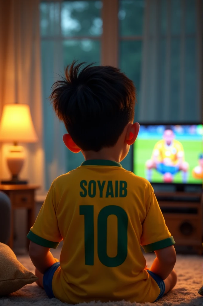 My baby son 11 month watching cricket match on tv wearing Sri Lankan jersey with number 7 name Azlan
