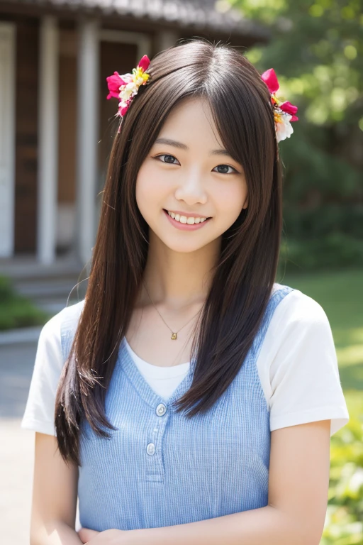 cute,  アイドルのようにcute16歳高校生、Smiling Kindly、High school suburban classes、High 、Cleavage、Small breasts、forest、Dim lighting、whole body、RAW Photos、Genuine、Real、Realスティック、Raw photo、High resolution、Life、No copyright notice