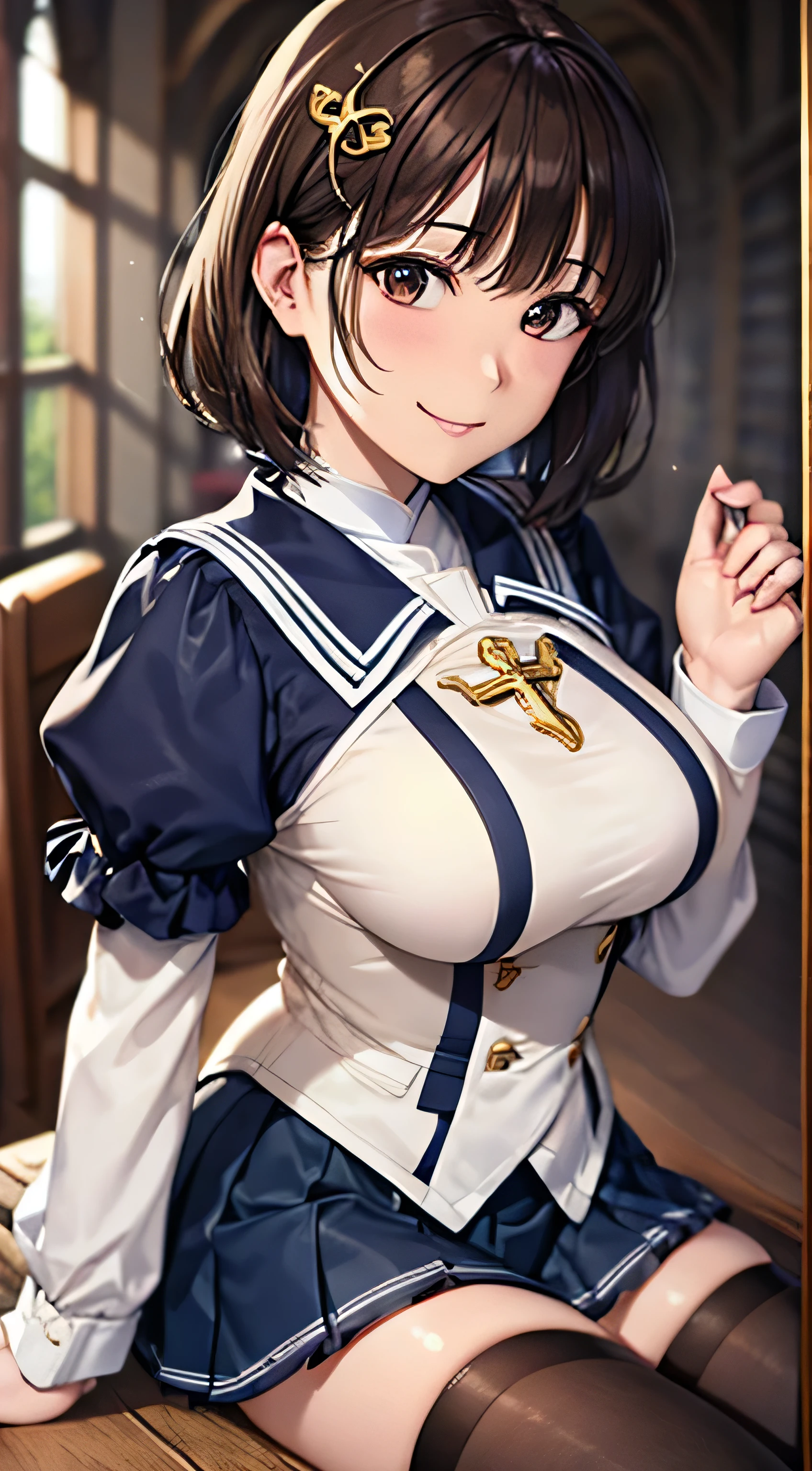 score_9, score_8_up, score_7_up, source_anime, 1girl, brown hair, brown eyes, long hair, wavy hair, cat ears, large breasts, eyeglasses, micro bikini maid, headdress, blouse, skirt, apron, areola, sincere, light smile, private room, mansion,