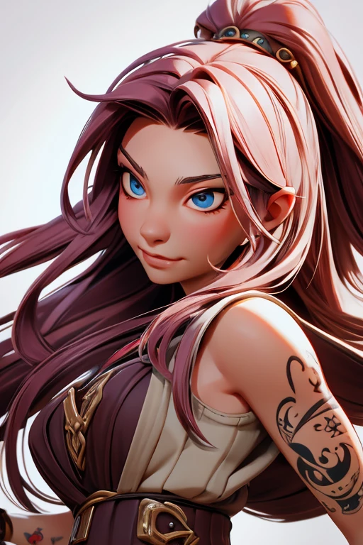 Alto detallado, Cara Tatoo, face of viking girl.