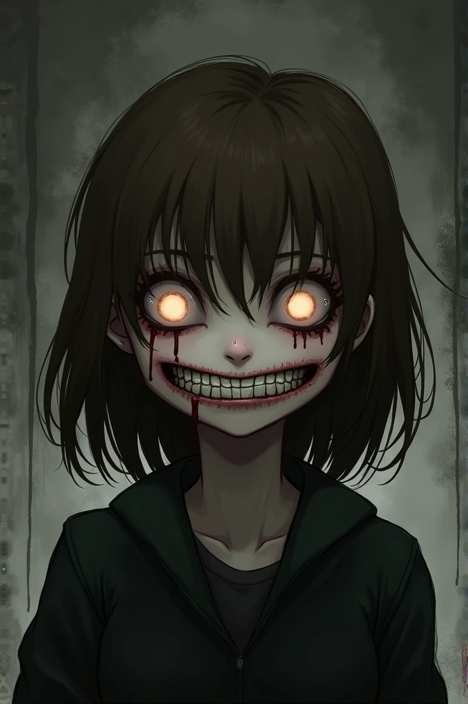 「A small child is standing with a knife in one hand with a creepy smile、Draw scenes that make you feel horror and madness。His eyes shine brightly、In contrast to an innocent smile、The knife in your hand is associated with fear.。Dark background spreads out in the background、You can feel the atmosphere as if there is some evil force lurking behind that smile.。His hair is disheveled.、The clothes were rough and rough.、The surrounding silence emphasizes this crazy spectacle。」