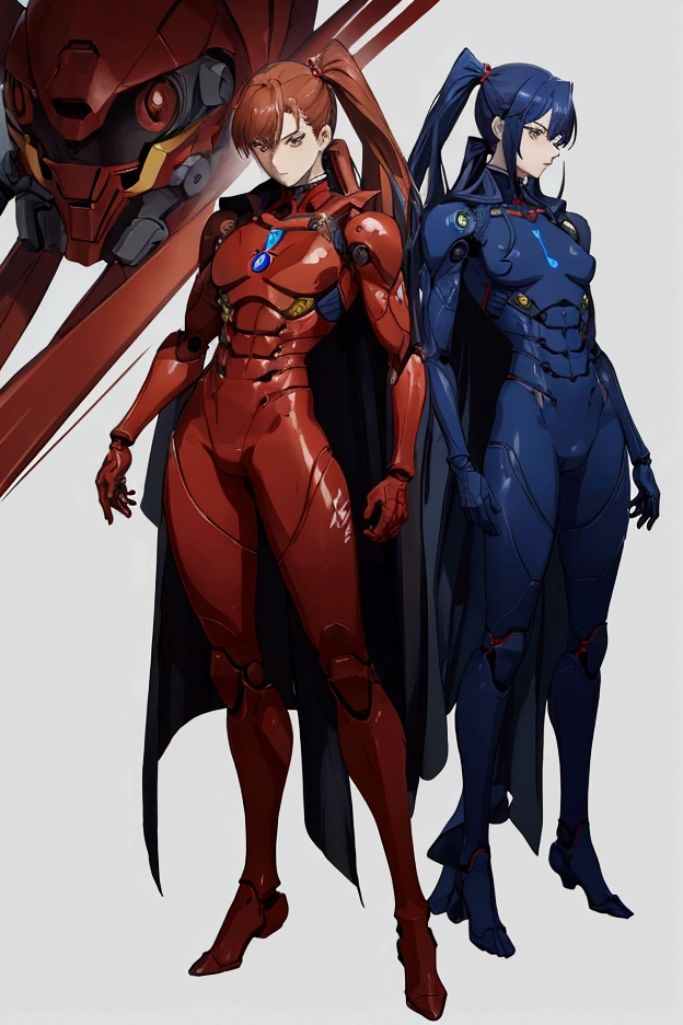  a drawing of a man in a red and blue suit, Full body shot with zoom out , clean cell shading, humanoid form,  full body in costume ,  Distant full body view , Long shot of the whole body,  full body shot front , full body zenkai! Asuka Costume, concepto de cuerpo completo, in tony style it starts, figure of heroic proportions