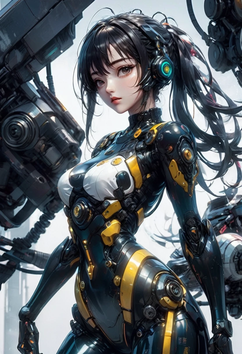 1 Evangelion Girl, (Ultra-realistic detail)), portrait, global illumination, shadows, octane rendering, 8K, ultra-sharp, metal, intricate ornament details, very intricate details, realistic light, CGSoation trends, glowing eyes, facing the camera, neon details, mechanical limbs, mechanical vertebrae attached to the back, Mechanical neck attachment --auto --s2