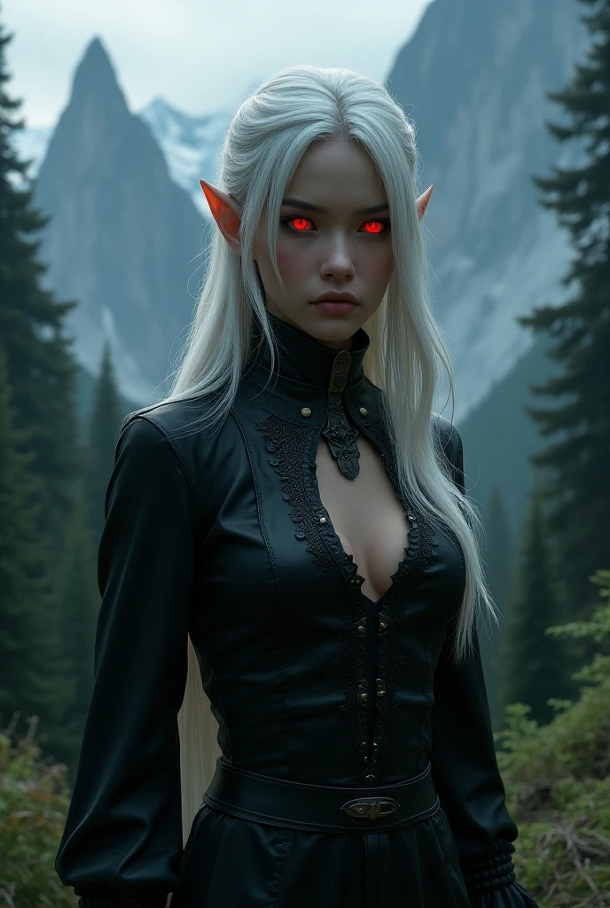 breathtaking A very beautiful dark elf with intense white skin and darkred eyes and leather combat clothes roaming the dark but vivid cavern tunnels,she is wealding daggers and more weapons attached to her clothes ready to seduce or kill her prey,there are fluorescent glowing mushrooms and plants creating a inviting but dangerous atmosphere,moody lighting,full_shot,<lora:zavy-cntrst-sdxl:0.8>,chiaroscuro,low-key,dark_persona,seductive_smile, . award-winning, professional, highly detailed