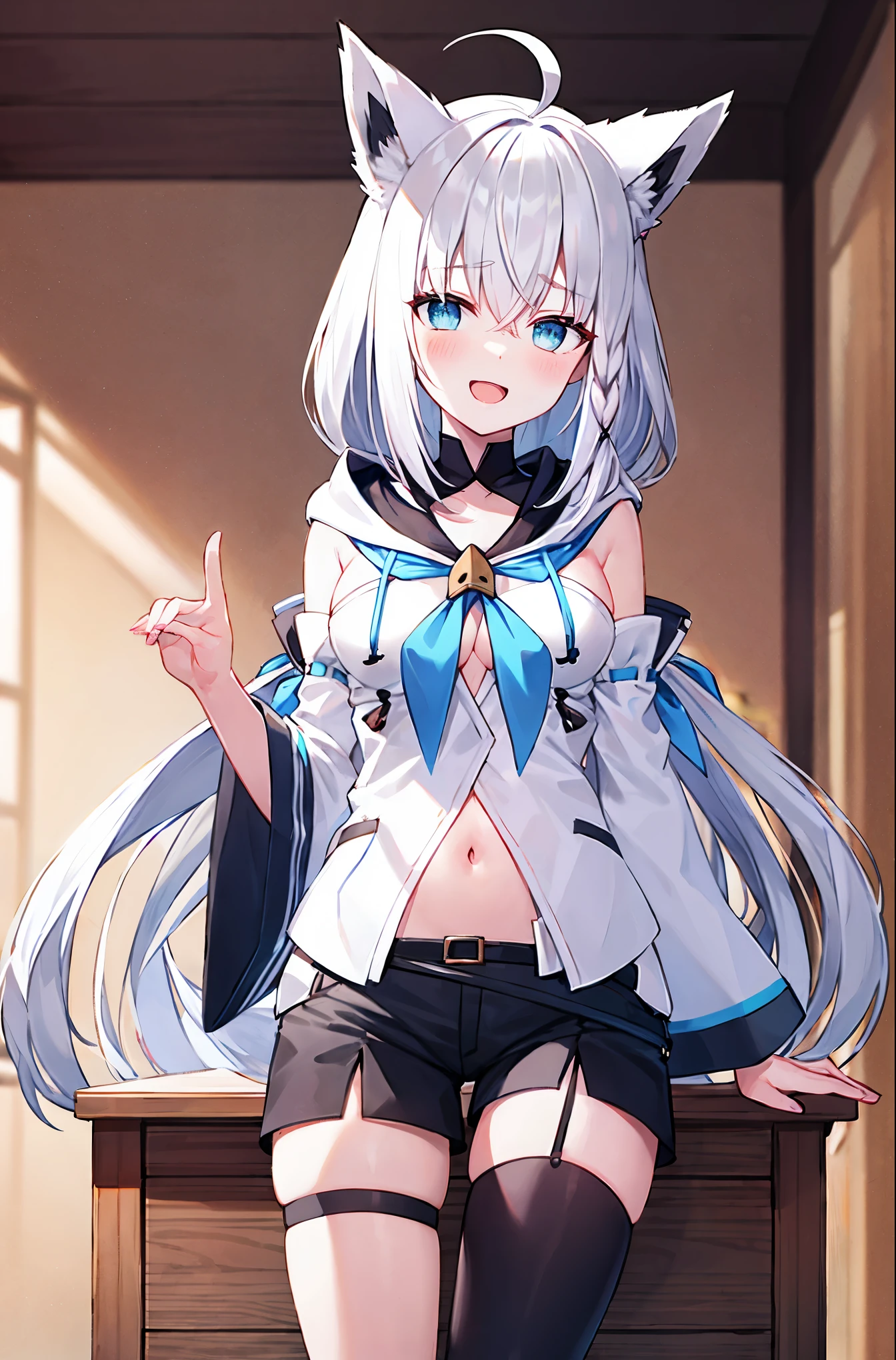 masterpiece, Highest quality, High resolution, 1h1 ..., hair ornaments, Knee socks, Long Hair, Long sleeve, Pleated skirt, blue Knee socks, Armband, Frilled Skirt, White jacket, White shirt, Blue Skirt, Thigh straps, Cowboy Shot, pointing, Outdoor, (masterpiece、Highest quality、High resolution、Ultra-high-definition CG、8k size wallpaper, super detailed skin, detailed, beautiful detailed eyes), BREAK, ass pov, sit astride, girl on top, focus pussy, black hair, drop eyes, student, BREAK, Sex:1.5, pussy juice:1.5, ((smile)), cum pussy:1.9, baby face, BREAK, Shopping mall, pussy in small penis, erectile nipples, Put your hands forward, peeing, Phimosis, Round eyes、Terribly violent sex acts、((Medium chest))、A large amount of bodily fluids splashing、BREAK、small penis, Live-action background、