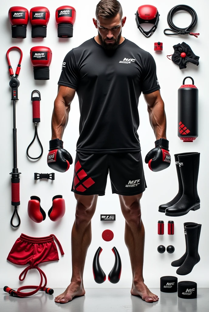 Young white man karate black belt, 17 years old, military haircut, black hair, intense blue eyes, intense gaze, affiliated features, no facial hair, height 1.93, weight 96 kg, muscular build, broad shoulders, V-shaped body, sleeves tattoos , full body focus, completely hairless,