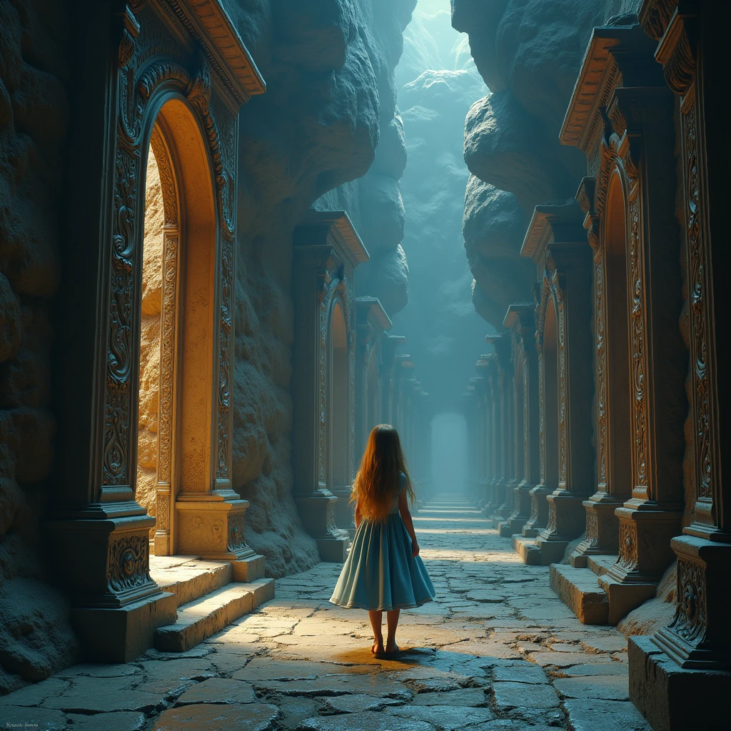 There's a y year old girl standing in a spooky castle, Personagem Vandinha da Disney  imagem de corpo inteiro, corpo inteiro menina bonito, roupa preta, cute face with arms and legs, Em um estilo de dia das bruxas, personagem Vandinha na Disney pixels corpo inteiro com traje, corpo inteiro!!, foto da roupa, vestindo roupas preta e branca. dia das bruxas