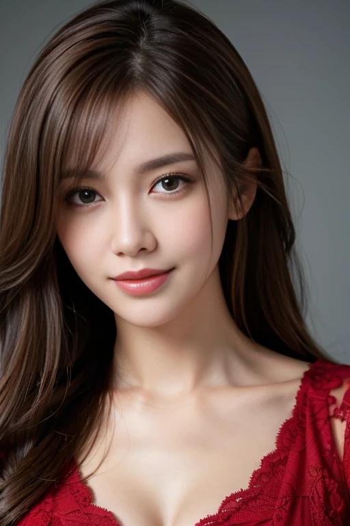 masutepiece, Best Quality, Illustration, Ultra-detailed, finely detail, hight resolution, 8K Wallpaper, Perfect dynamic composition, small breasts, Beautiful detailed eyes, doress,Medium Hair, Big are visible, Natural Color Lip, Random and sexy poses,Smile,25 years girl
