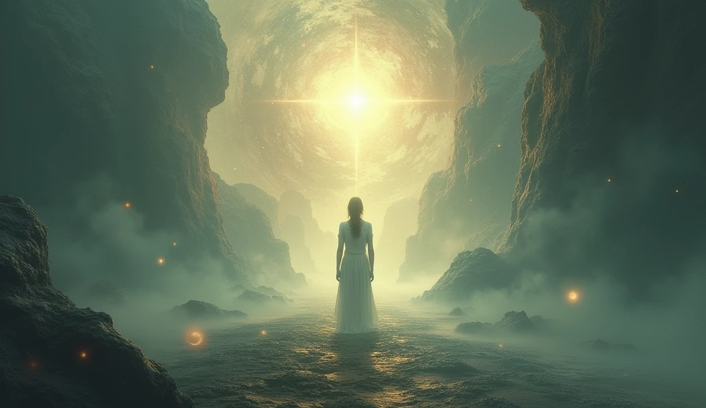 A Mystical Woman in the Midst of a Universal Astral Body, deep meditation, Atmosphere Etéric, Aurico