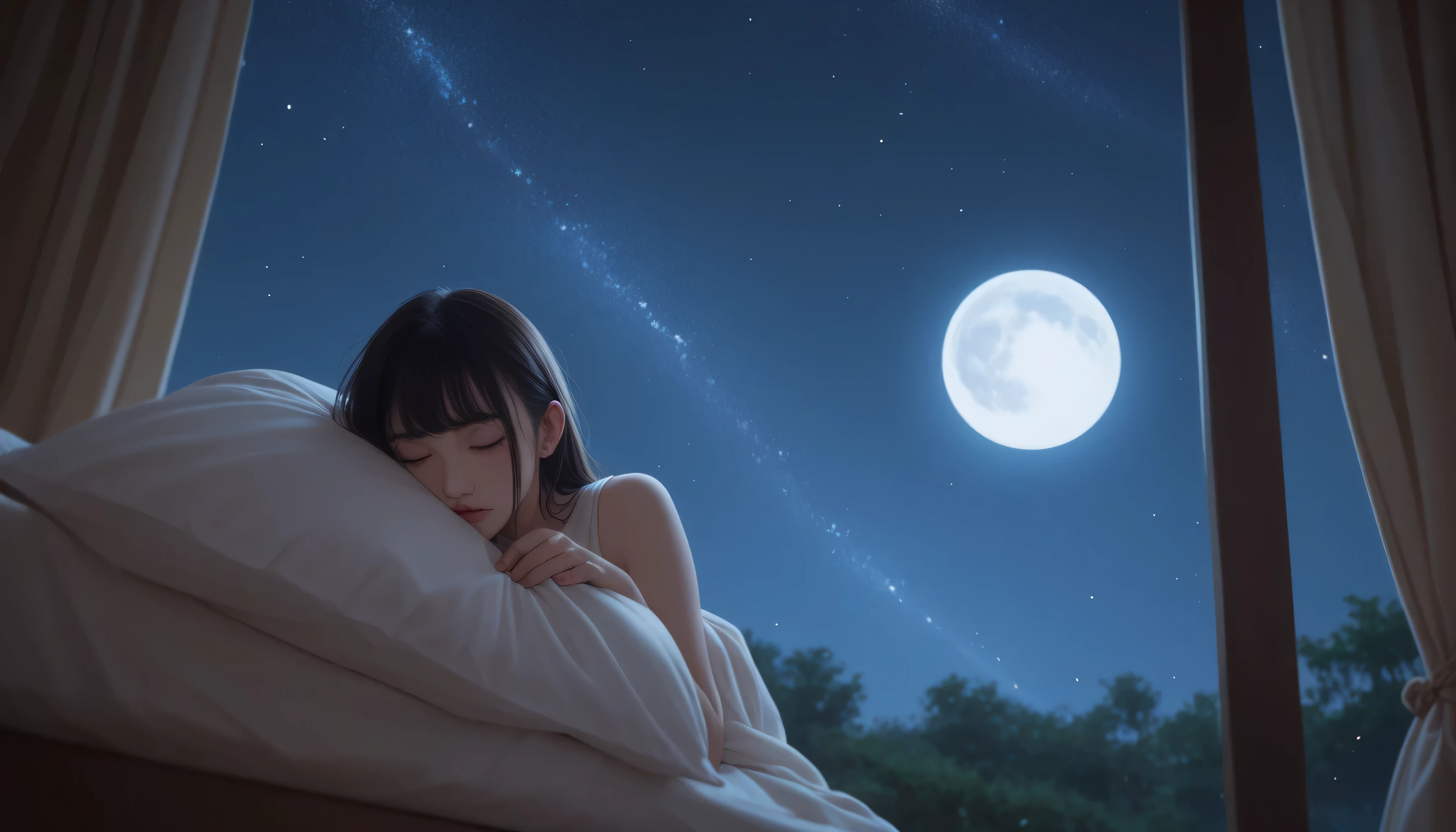 Images of the night sky 、 images of the starry sky 、Moon Images、 images used to introduce sleep