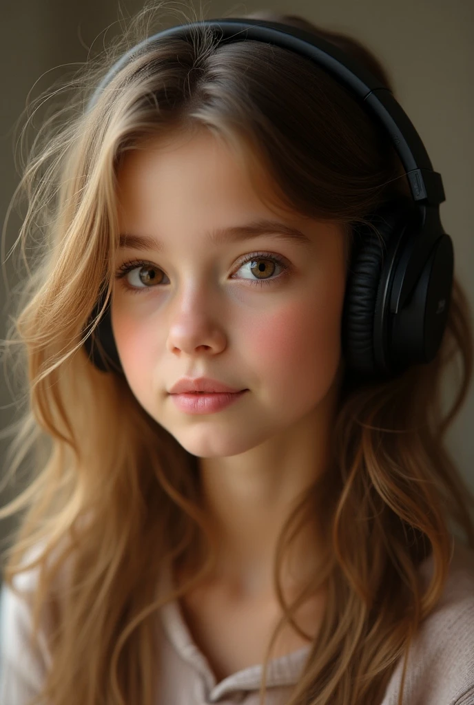 GIRL CHILD , RUSSIAN STYLE BLONDE HEADPHONES, WHITE LEATHER JACKET, MESSY SHOULDER LENGTH BLONDE HAIR, RED BACKGROUND, BROWN EYES, HAPPY, CLEAN DETAILED FACES, INTRACATE CLOTHES, ANALOGOUS COLORS, BRIGHT SHADOWS, BEAUTIFUL GRADIENT, DEPTH OF FIELD, CLEAN IMAGE, HIGH QUALITY, HIGH DETAIL, HIGH DEFINITION, LUMINOUS STUDIO GRAPHICS ENGINE, BEAUTIFUL FACE