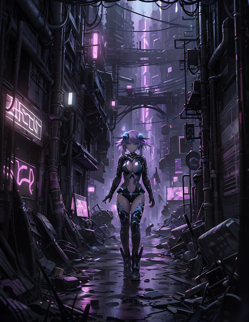 Cyberpunk Concept, rain, Neon lights,  High resolution ,  masterpiece , necessary,  Anatomically correct , Premiado muchas veces,  The best quality, Detail, HD model, Details altos,  lyrics, quality,  improvement,  Textured skin , UHD,  American flat ,  Anatomically correct ,  foreground,  Anatomically correct , from above, Panorama