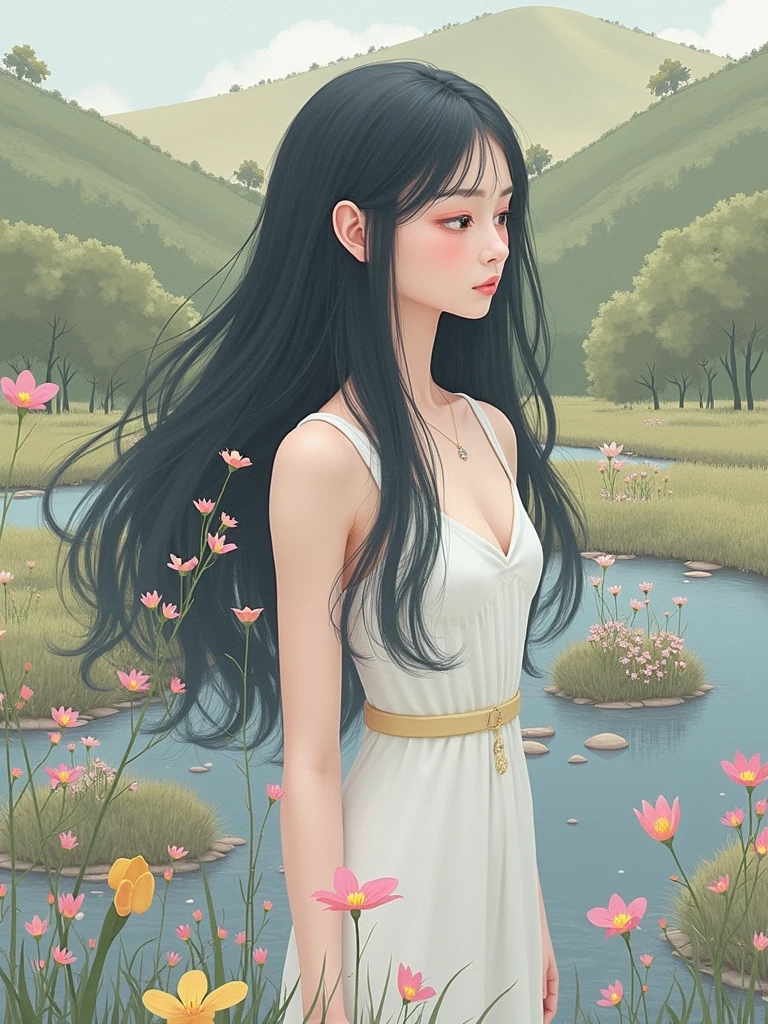 Tom holland, ((European pre-)), excited girl, tiny nightgown, white tights up to the waist, no panties, vagina with small hairs, close-up from thighs to face, shot from below, very fair skin, very long hair, wavy hair, blonde hair, Garden, sunrise, photorealistic, Indirect lighting, volumetric light, ray tracing, hyper-detailed, best quality, ultra-high resolution, HDR, 8k