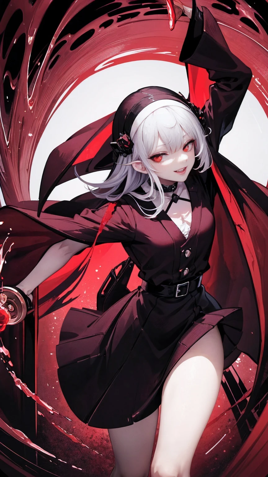 The MurderouS Nun、Shaded face　、 has a weapon、Looking at the viewerS with a frightening expreSSion、beautiful girl、とてもcute天使、Pink Gothic FaShion、cute、baby face、Smile、Long Skirt、Black long bootS、.(HigheSt quality,4K,High reSolution,maSterpiece:1.2), very detailed,RealiStic:1.37, Spooky altar background ,Dark fantaSy,Red color Scheme,OminouS atmoSphere,Eye-catching,story,anatomy, anime style , The Artwork is a Masterpiece ,beautiful細部までこだわった顔と (((Red eyeS ))),A terrifying ritual ,Satan's Ritual ,Premature death,Inappropriate behavior,crazy smile,Scythe Face,Girl Monster, beautiful, Delicate facial featureS, SharpEye, Sharp fangs, pale Skin, Dark Background,  Movie Lighting, Dramatic ShadowS, Gothic Style, Gloomy atmoSphere, Dark fantaSy, one person&#39;S, PleaSe open your mouth wide, Open your mouth and peel your fangs ,Sharp teeth like a beaSt, Wide lipS, Very big mouth, Vermilion cheekS, ,(Blood Splatter:1.4),Scary Smile, Smile,Angel DeSign, TwiSted Smile、Bloody、Bleeding from the head ,,,,,、Blood Splatter、,(Blood Splatter:1.4),Skull,Devil&#39;s Spear,Horror Style, ((FantaSy Sweet Ta Frill Pink CoStume)), ((Flowing blonde hair)), ,(Blood Splatter:1.4),Female curveS, Sexy flat Stomach, Perfect handS, Perfect anime face, (Pink Tata DreSS)), Are Standing, ((Evil smile)), ,(Blood Splatter:1.4), Steam circulateS,  (Blood Splatter:1.6),Anime Angel Design, TwiSted Smile、Bloody、Bleeding from the head ,,,,,、Blood Splatter、,(Blood Splatter:1.4), Skull, Gothic architecture 、WeStern architecture、FantaSy World、,Victorian citieS, Skeleton GaS Light,Absurd, High reSolution、 (( table top)), ((HigheSt quality)), ( very detailedな), (( very detailed)), (beautiful), ((cute)), (NFSW:1.8), Alone,(:1.6)、(world&#39;The moSt terrifying and creepy demon girl:1.5)beautiful face、 full body Ezbian、pale, beautiful肌、beautiful金の髪、Smile gently、Dark building ruinS、(Snow white&#39;Frill dreSS:1.3)、(The dark ruinS are Stained with blood:1.3)、Low angle full body Shot、(The girl is standing in a pool of blood:1.5)、(The ground iS :1.3)、(The girl loSt a lot of blood....:1.3)、(crazy smile:1.6)、SpiritS、(Blood dripping from the mouth:1.3)、
