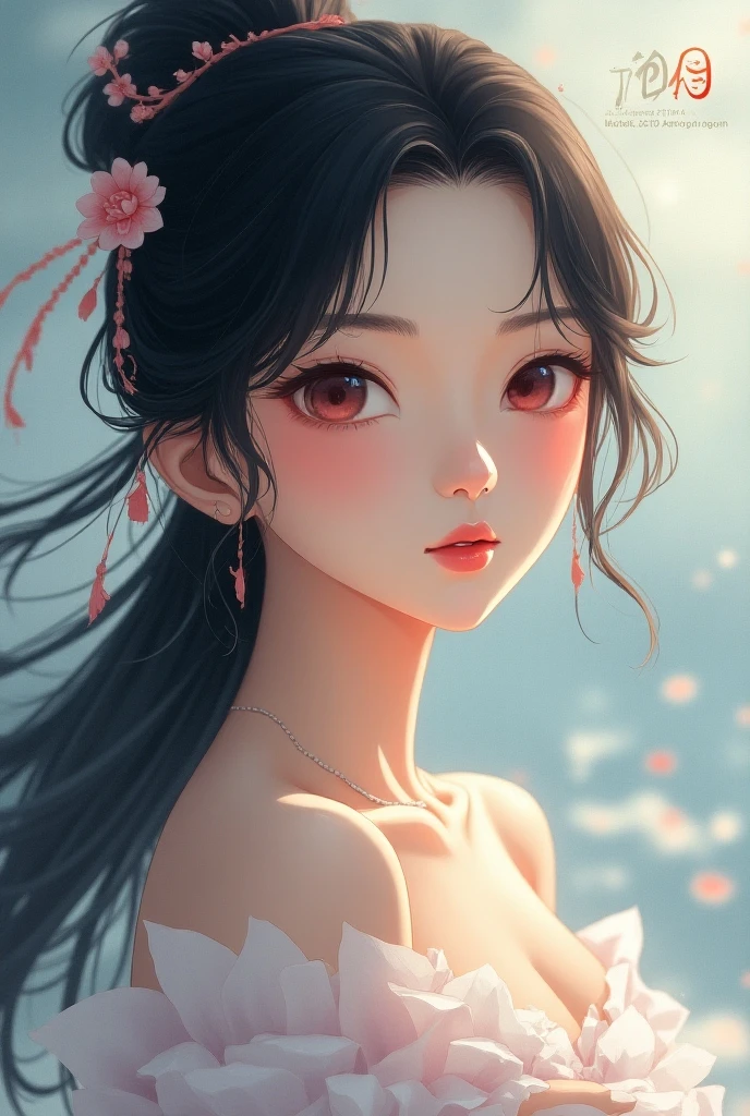 (masterpiece:1.4),(best quality:1.4),(extremely delicate and beautiful:1.2),
[1girl|1cat],beautiful detailed eyes and face,(black pupil), black hair, (aqua_lips:0.8),cleavage, flower,  (looking_at_viewer:0.8), red_flower, solo,fashi-g <lora:fashionGirl_v50:1>
