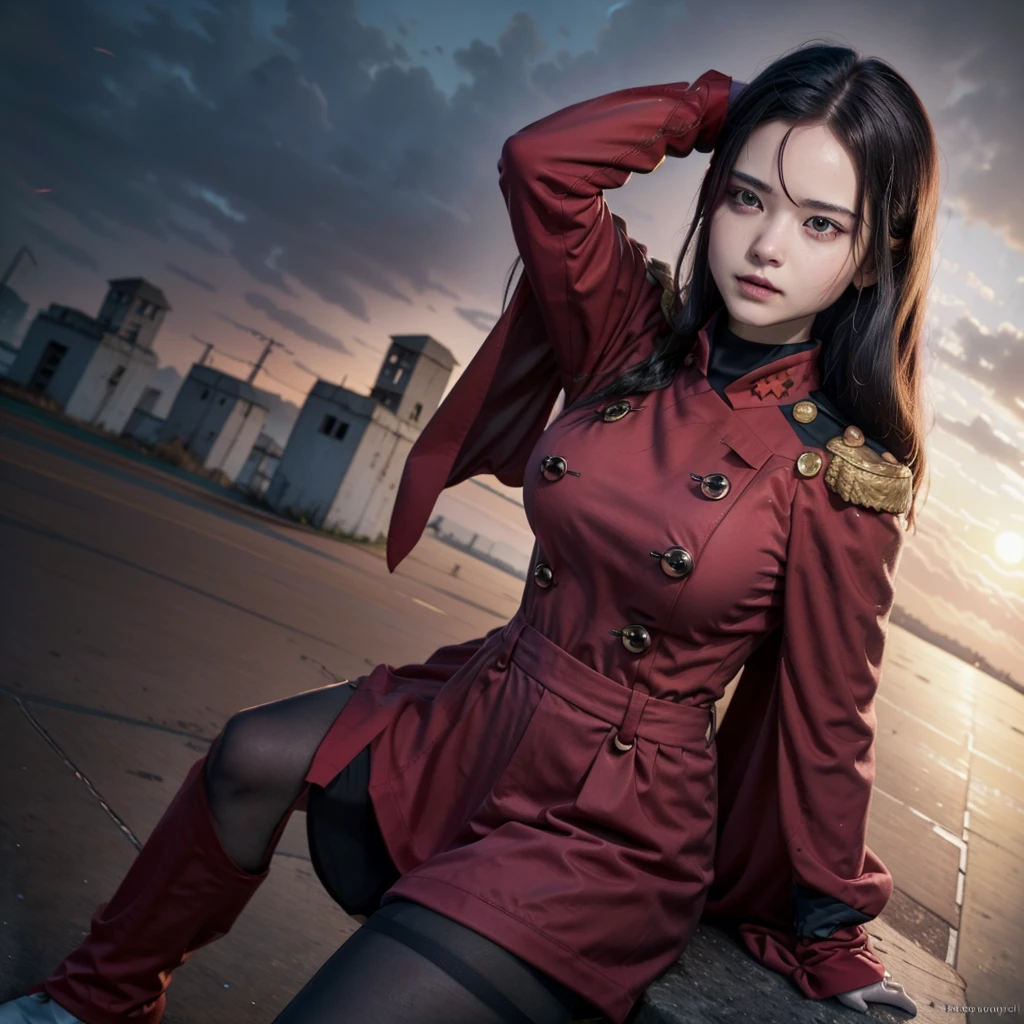 YamashiroRen, military uniform, epaulettes, red cape, black pantyhose, yamashiro768, (invisible, no humans, headless, handless, faceless:1.5), cute big breasts, (8k, RAW photo, best quality, masterpiece:1.2), (realistic, photo-realistic:1.37), photon mapping, radiosity, ((Hasselblad photography)), physically-based rendering