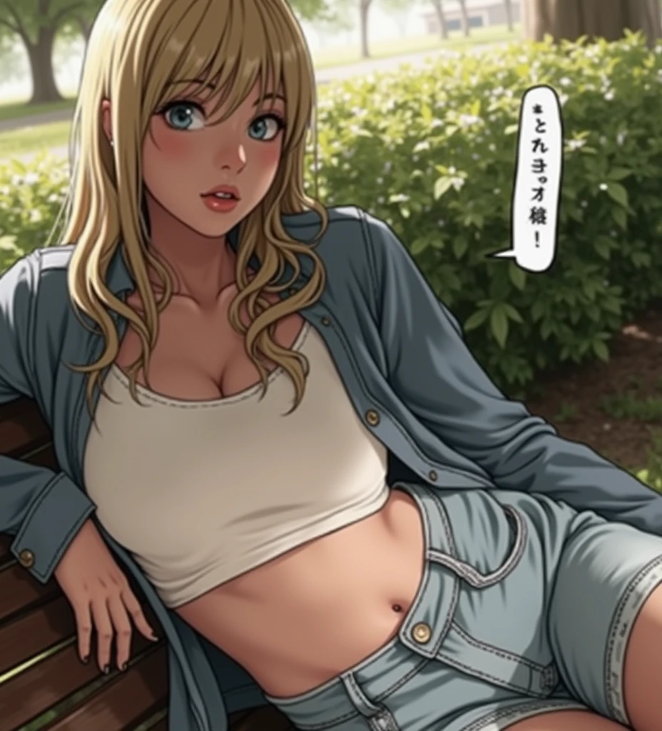 (Margot Robbie muscular female, barefoot, barefeet, bare legs, tall female, long legs, medium breast:1.4),cleavage, school uniform, Top quality, masterpiece, (Reality: 1.2), 1 girl, brown hair, brown eyes, frontal view, detailed face, beautiful eyes, full body, sitting on bench, pleated miniskirt, open legs, lace panties, menstruating, using feminine intimate pad, nice thigh, nice legs, detailed skin,