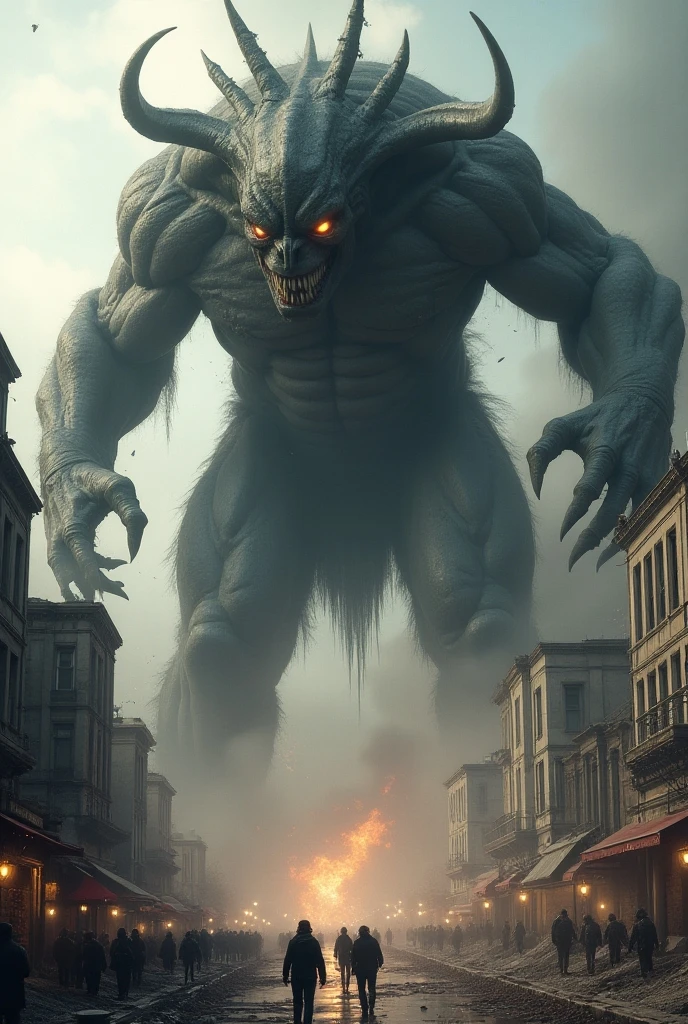 Visual depicting the destruction and chaos that hit a city or village due to the presence of Ya'juj and Ma'juj