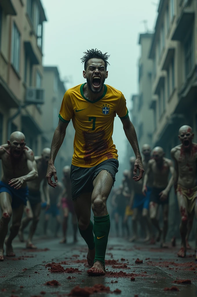 A zombie wearing a Peñarol shirt