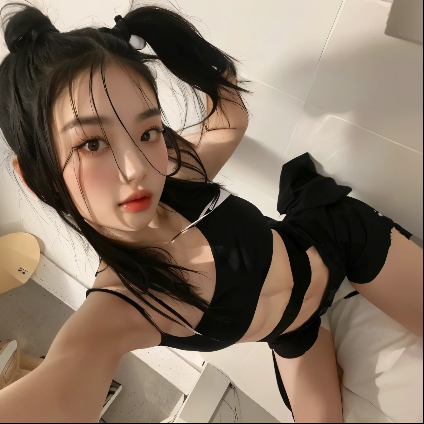 ((high resolution, Melhor qualidade, absurdos, obra de arte, rosto detalhado, 4K)) , fotos de uma Mulher bonita(26 anos de idade) sucking a penis, arabesco, 8k, foto , ((um homem de penis ereto ao lado)) detalhado, cabelo curto, olhos azuis, corpo definido, seios a mostra, sexy sorriso feliz